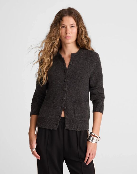 Madewell Sweaters - Madewell Cardigan Sweater Womens Small Gray Cotton Merino Blend Patch-Pocket NWT